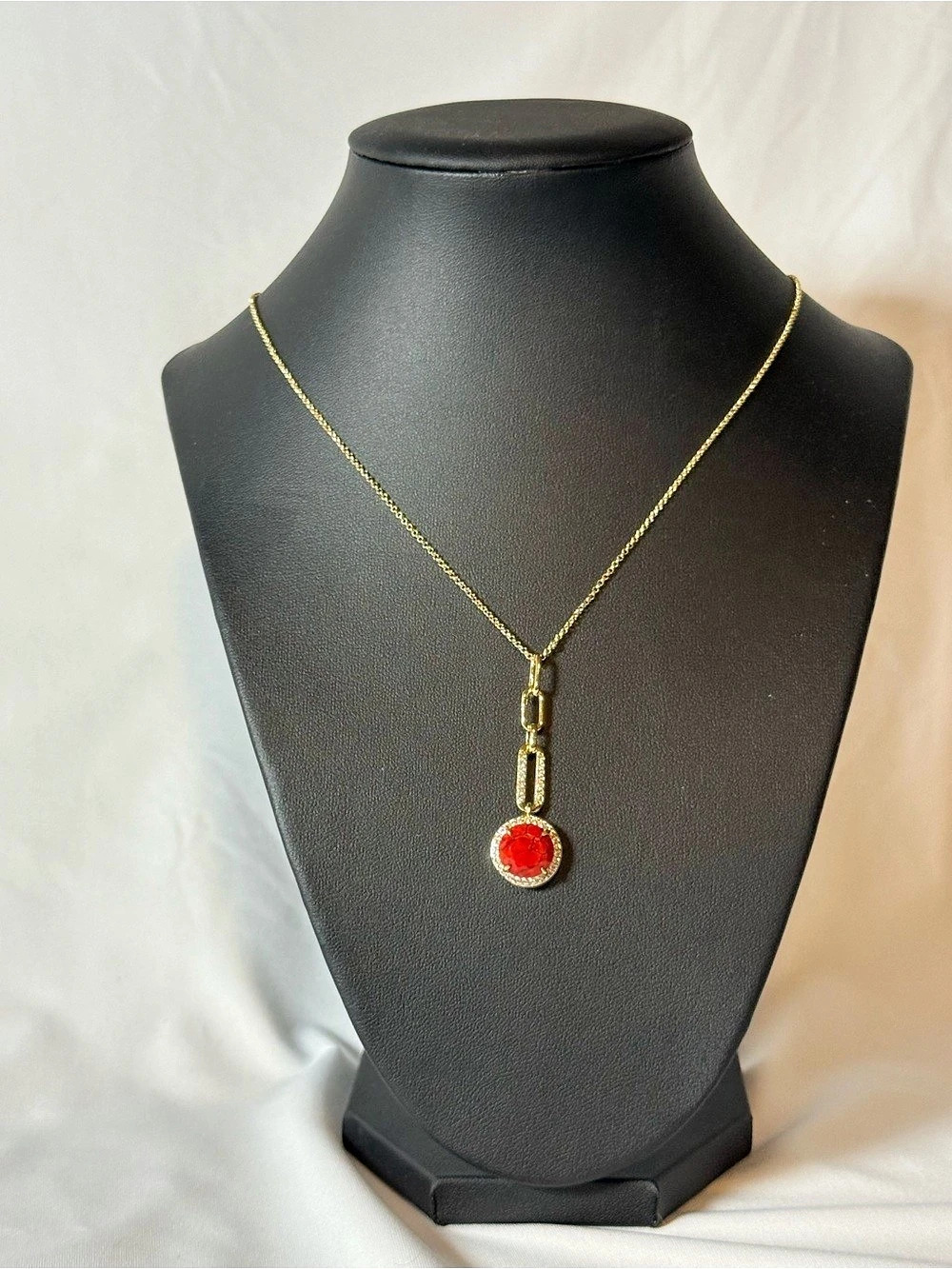 Bomb Party Petite Disque Gold & Red Pendant Necklace